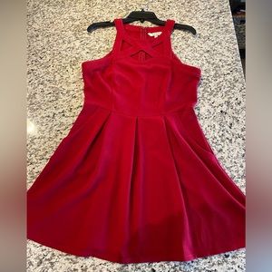Strappy garnet dress with pockets!